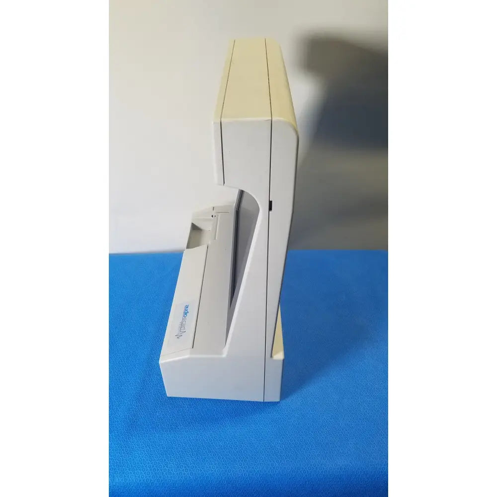 Beige plastic desktop audioscan verifit vf-1 hearing analyzer with sleek angular design and document insertion slot