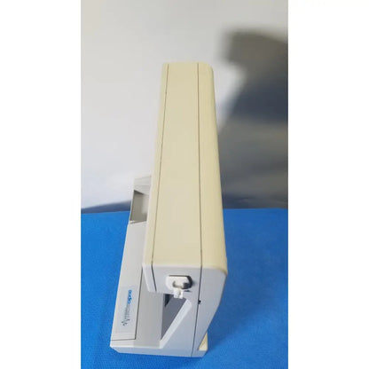 Beige plastic audioscan verifit vf-1 real-ear hearing analyzer with white latch and gray accents for precise ear analysis