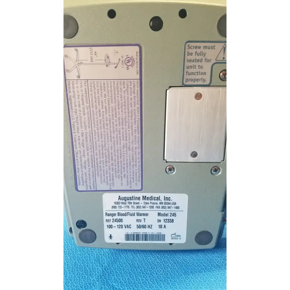 Augustine Medical Ranger Blood Fluid Warmer - Model 245 Fluid Warmer, second-hand product photo 10