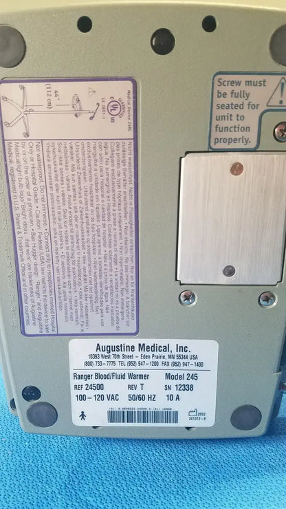 Augustine Medical Ranger Blood Fluid Warmer - Model 245 Fluid Warmer, second-hand product photo 10
