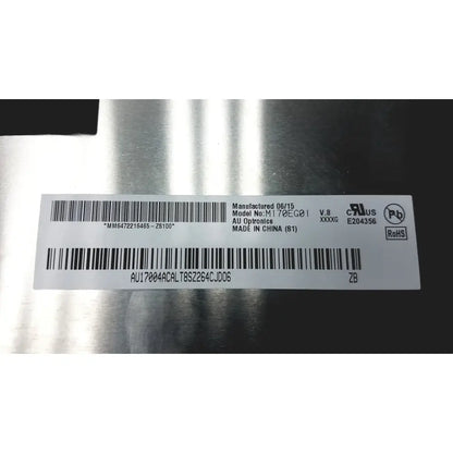 Silver metallic back side of auo m170eg01 lcd display screen panel with white label bearing model number m178eg01