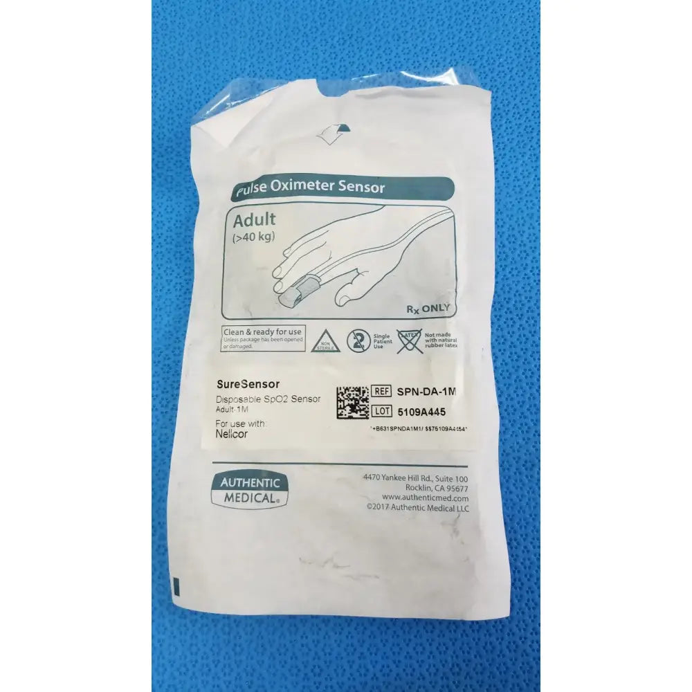 Reuse Medical AUTHENTIC MEDICAL SureSensor Disposable SpO2 Sensor SPN-DA-1M Adult Pulse Oximeters, second-hand product photo 1
