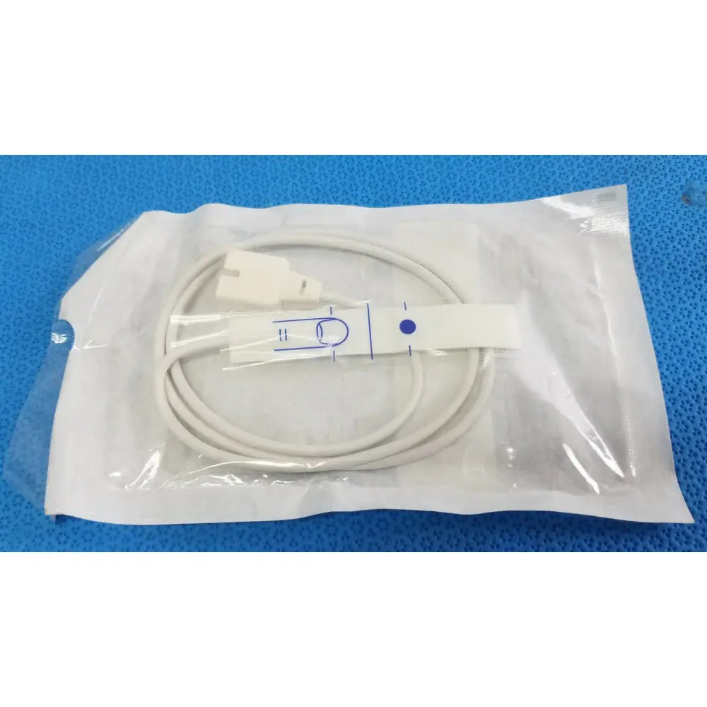 White medical authentic medical suresensor disposable spo2 sensor with coiled cable packaged in clear plastic for adult use