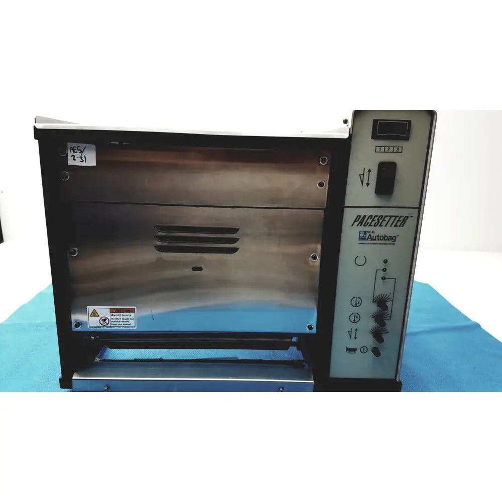 Stainless steel autobag pacesetter bagger sealer machine with black control panel for packaging and bag sealing