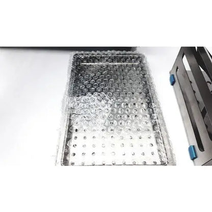 Rectangular autoclave portable steal tray with textured surface and raised bumps for portable steal sterelizer packing tr250nm-1