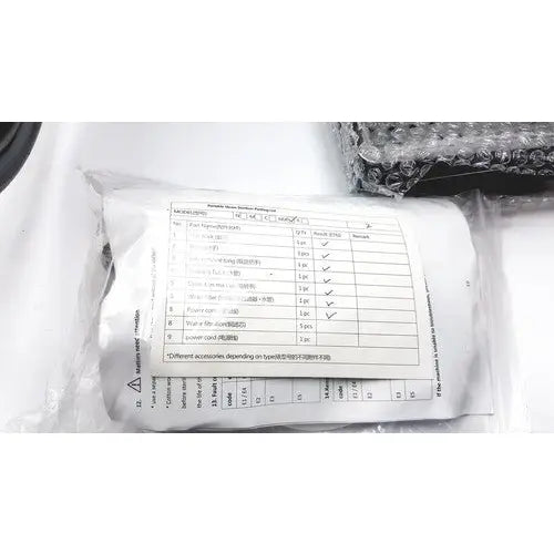 White plastic packaging with printed inspection label for autoclave portable steal sterelizer packing tr250nm-1