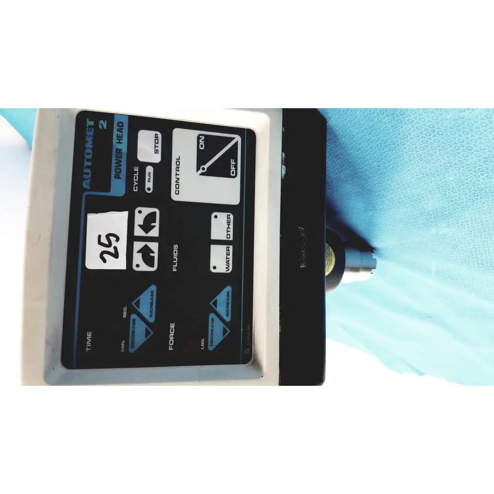 Black and white control panel of the automet 2 variable speed grinder-polisher 120v for precision lab use