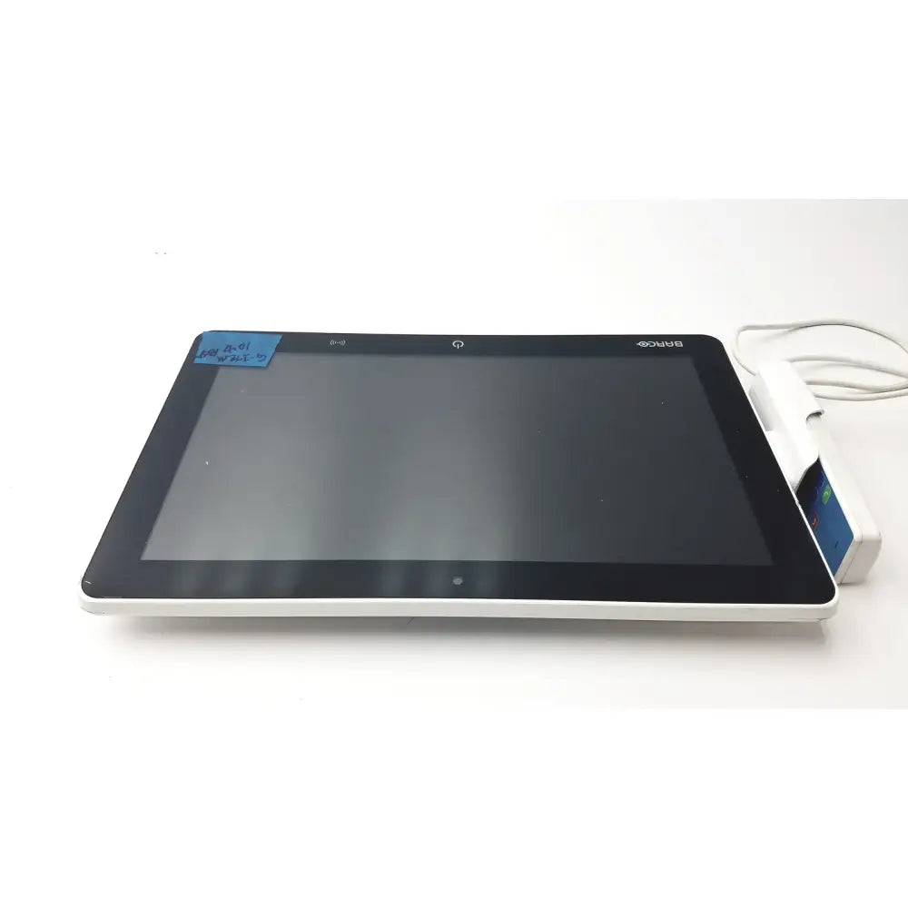 Black and white barco ja018 smart terminal with 18.5 inch bedside multi-touch screen and sleek modern design