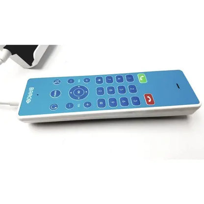Blue and white barco jaohandset remote control hs000aipcba1 with colorful buttons for reuse medical applications