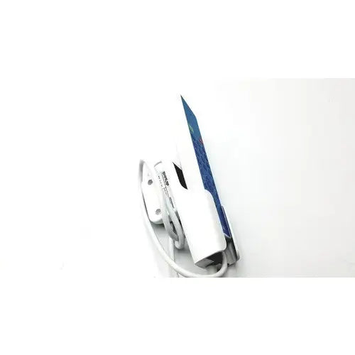 White and blue electric iron with coiled power cord for reuse medical use in barco jaohandset hs000aipcba1 product