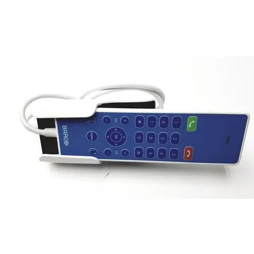 Blue barco jaohandset hs000aipcba1 remote control with white buttons and cable for reuse medical applications