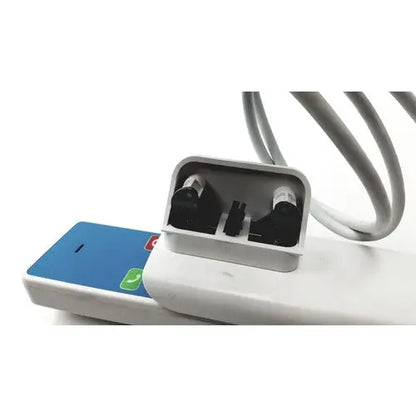White plastic power strip with blue and green buttons for reuse medical use barco jaohandset hs000aipcba1 product