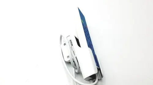White and blue electric iron with coiled power cord for reuse medical use in barco jaohandset hs000aipcba1 product