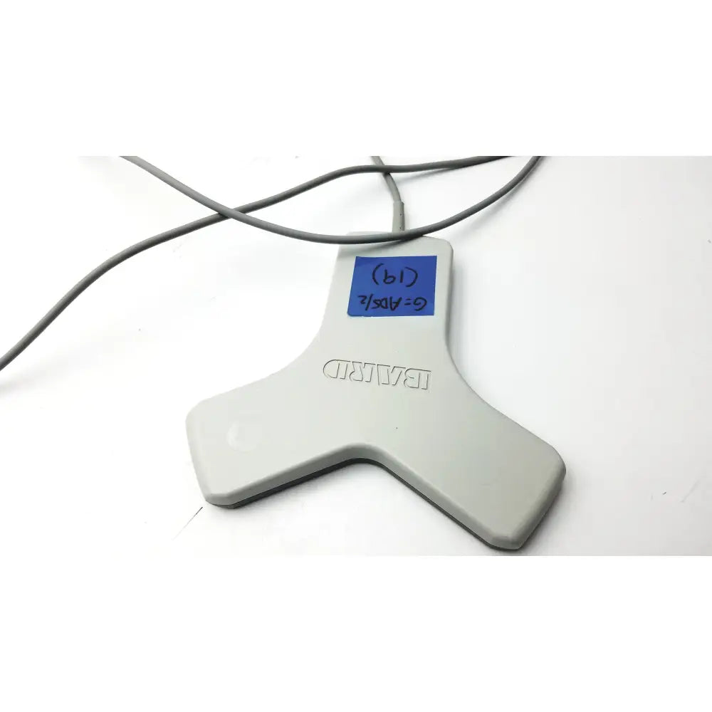 Gray plastic bard foot pedal with coiled gray cable for bard access 9770003 sherlock tls ii usb based sensor