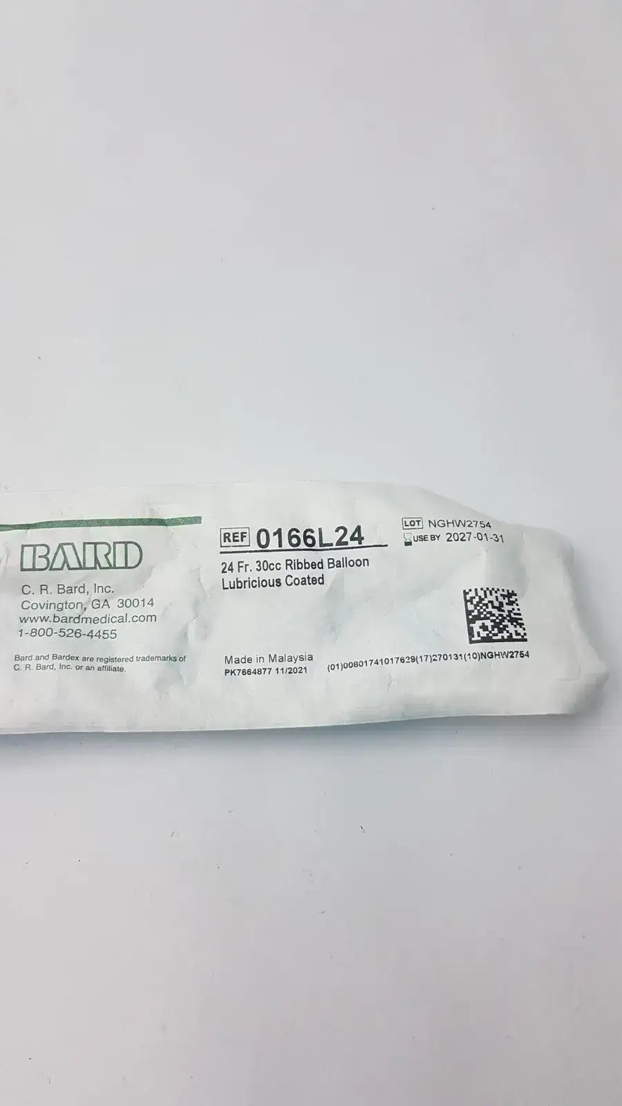 Bard Ref 0166L24, 24FR 30cc Foley Catheter, new product photo 1