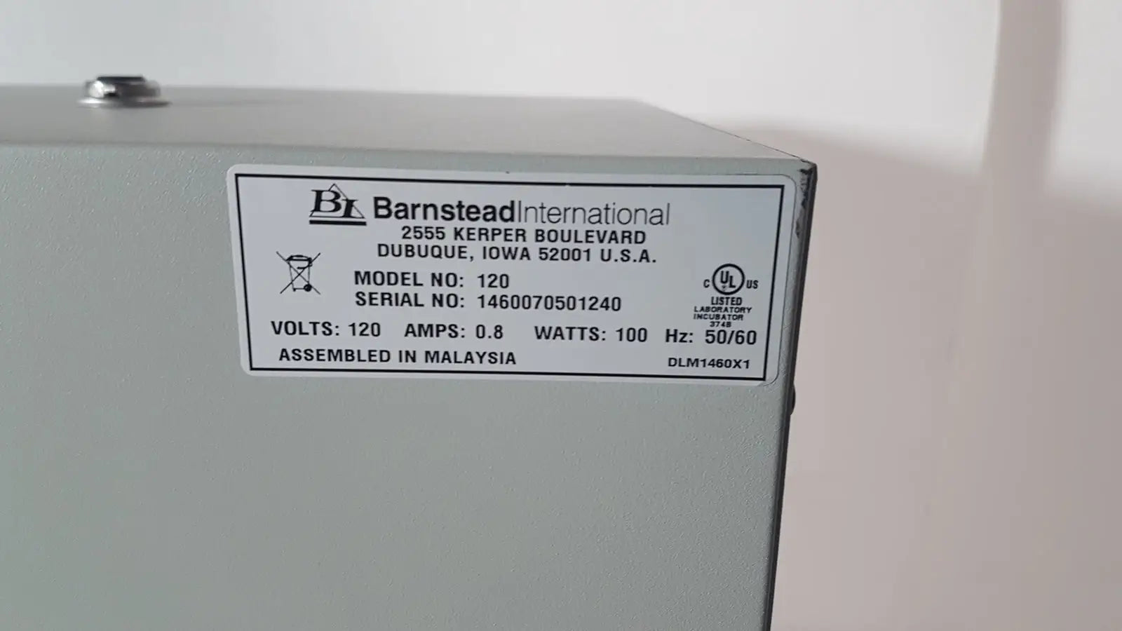 Barnstead/Lab-Line Model 120 Compact Benchtop Incubator Laboratory Incubator, second-hand product photo 6