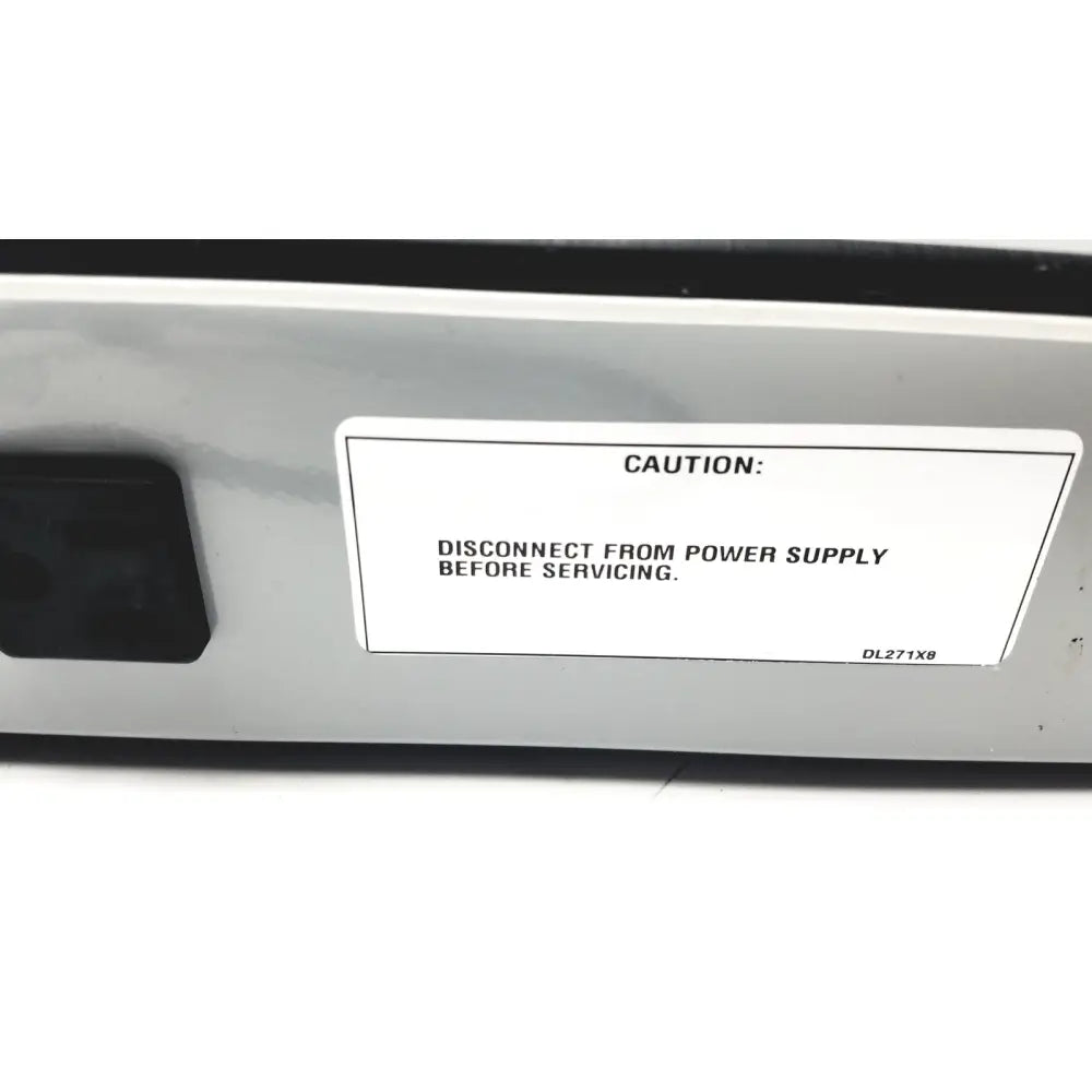 White rectangular caution label on the back of barnstead thermolyne s45725 cellgro stirrer with black text and code dl271x8