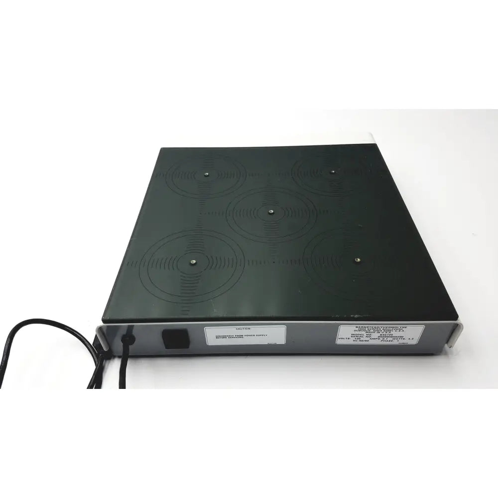 Black rectangular induction cooktop with circular heating zones and silver edges for barnstead thermolyne s45725 stirrer