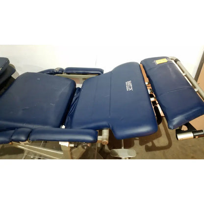 Barton convertible medical blue padded adjustable chair with metal frame for medical examinations and treatments