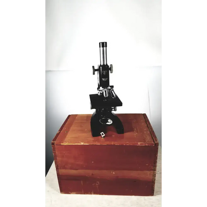 Bausch & Lomb Optical Co. Microscope in Wood Eimer Microscope, as-is (for parts) product photo 1
