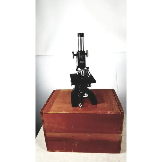 Bausch & Lomb Optical Co. Microscope in Wood Eimer Microscope, as-is (for parts) product photo 1
