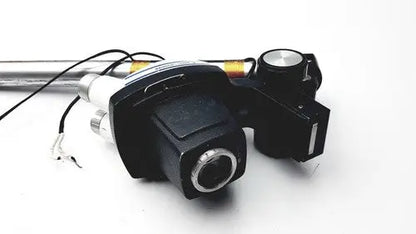 Black bausch and lomb stereozoom 4 microscope camera mount with metallic accents and exposed wiring showing zoom range 0.7x to 3.0x