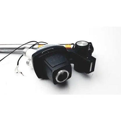 Black bausch and lomb stereozoom 4 microscope camera mount with metallic accents and exposed wiring showing zoom range 0.7x to 3.0x