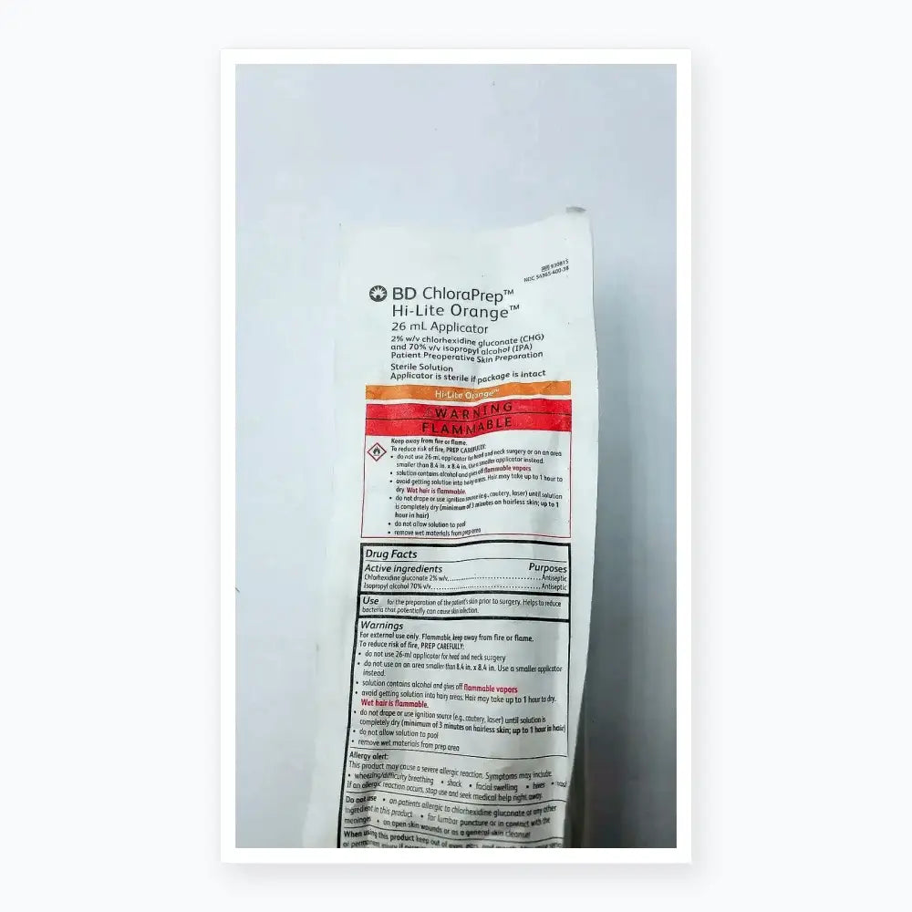 BD Chloraprep 930815 Hi-Lite Orange 26ml Applicator Skin Prep Applicator, second-hand product photo 2