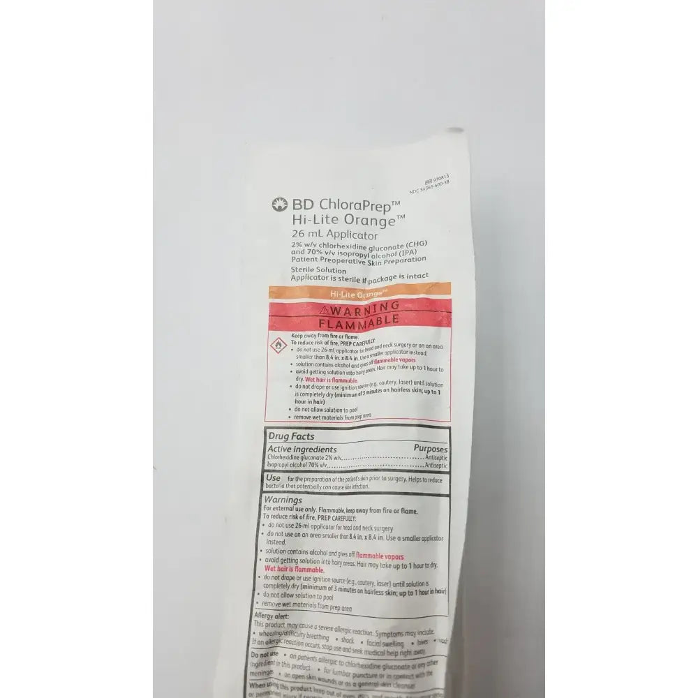 BD Chloraprep 930815 Hi-Lite Orange 26ml Applicator Skin Prep Applicator, second-hand product photo 2