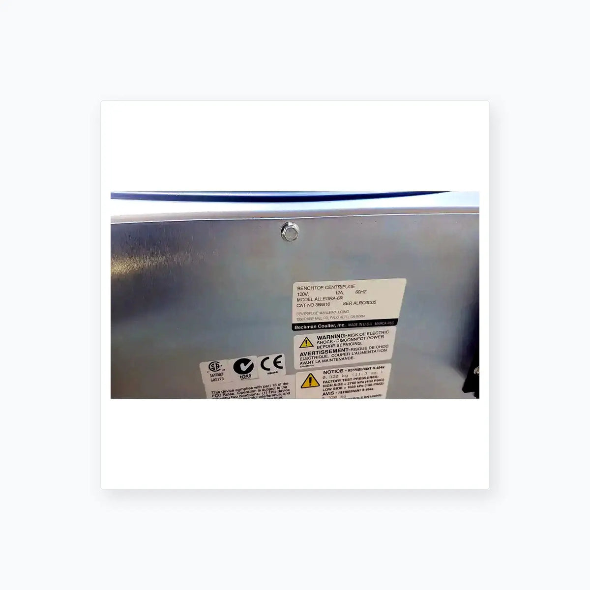 Beckman Coulter Allegra 6R Refrigerated Benchtop Centrifuge Centrifuge, second-hand product photo 12
