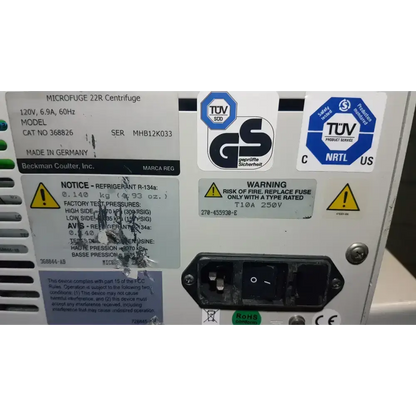 Beckman Coulter Microfuge 22R Centrifuge Centrifuge, as-is (for parts) product photo 6