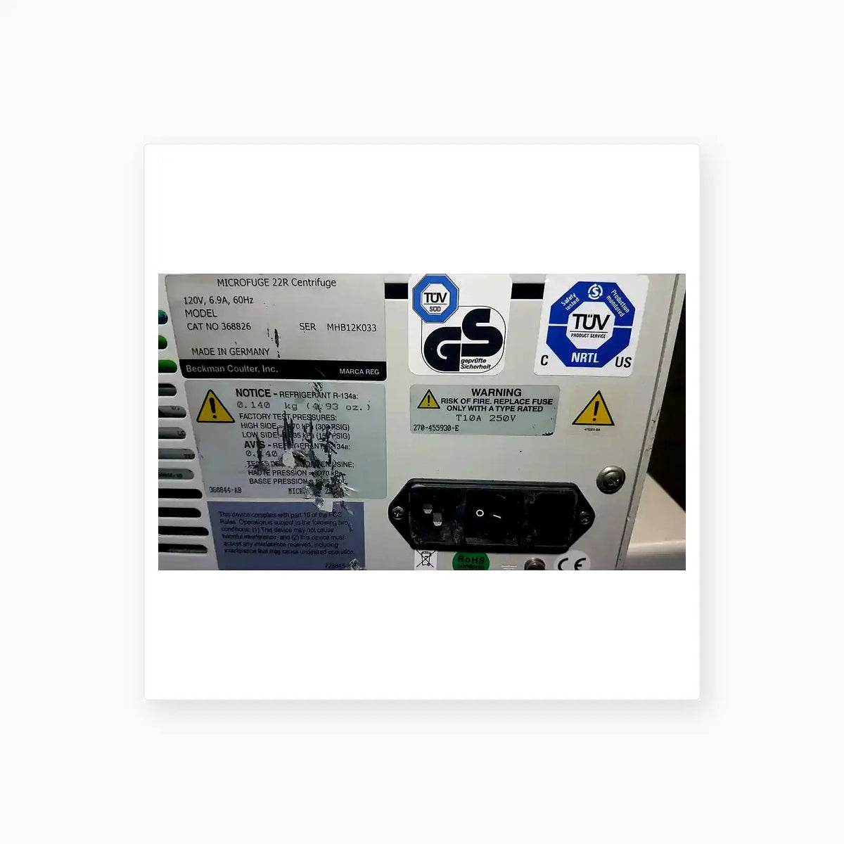 Beckman Coulter Microfuge 22R Centrifuge Centrifuge, as-is (for parts) product photo 6