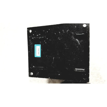 Black rectangular metal plate with teal label and four mounting holes on beckman coulter ultracentrifuge unit back side