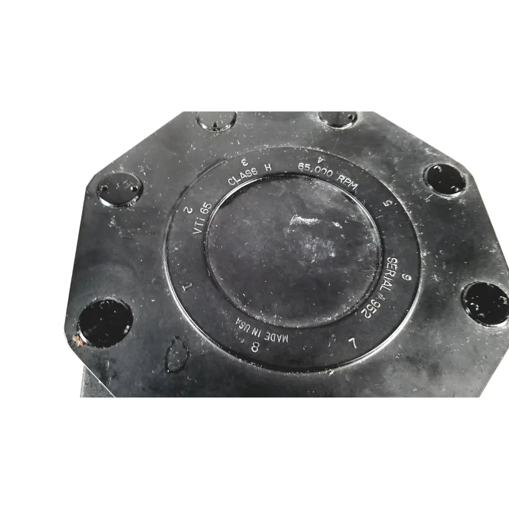 Black octagonal industrial coupling with engraved markings and bolt holes for beckman coulter ultracentrifuge unit