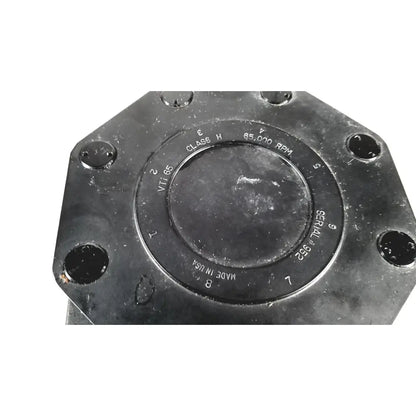 Black octagonal industrial coupling with engraved markings and bolt holes for beckman coulter ultracentrifuge unit