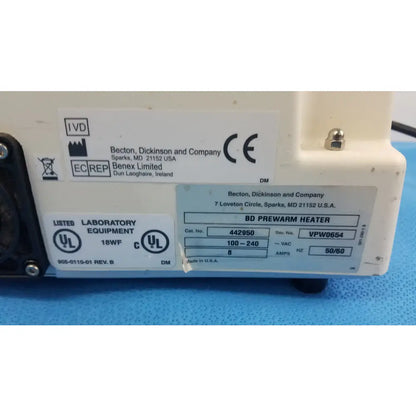 Becton Dickinson & Company BD Prewarm Heater Ref 442950 Prewarm Heater, second-hand product photo 8