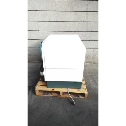 White and teal office printer with sleek modern design shown with becton dickinson facscalibur flow cytometer product