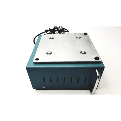 Teal bellco orbital shaker 7744-02020 with silver metal plate and vertical side ventilation slots shown as-is