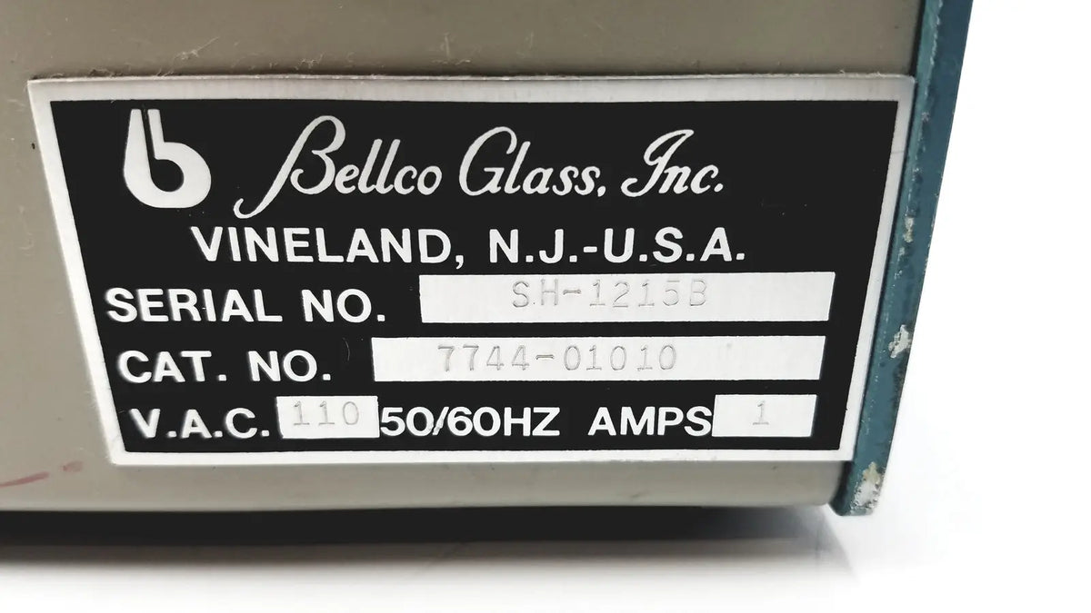 Image of a Bellco orbital shaker 7744-02020 in clear glass for laboratory mixing shown from the back side