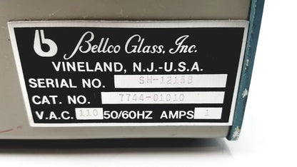 Image of a Bellco orbital shaker 7744-02020 in clear glass for laboratory mixing shown from the back side