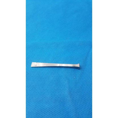Silver metal flathead pry bar with slightly curved end benn stainless surgical instrument 18m stainless surgical instrument