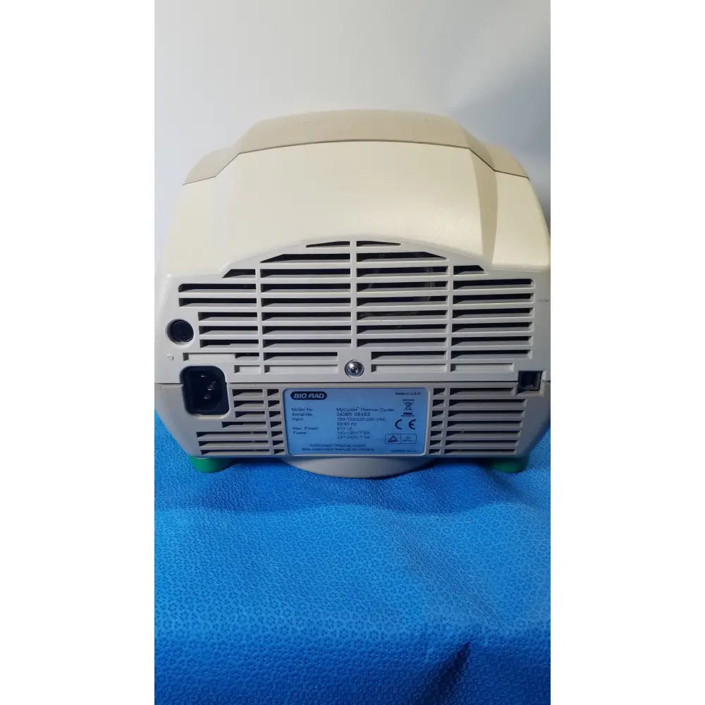 Beige plastic bio-rad mycycler thermal cycler model 14025 back panel with vented design and power input port