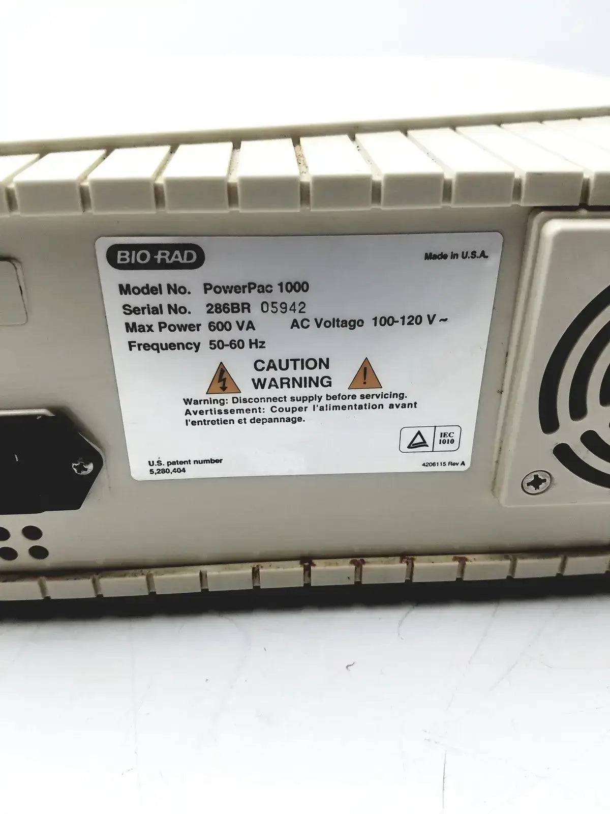 Bio-Rad PowerPac 1000 Electrophoresis HV High Voltage Power Supply Electrophoresis Power Supply, second-hand product photo 7