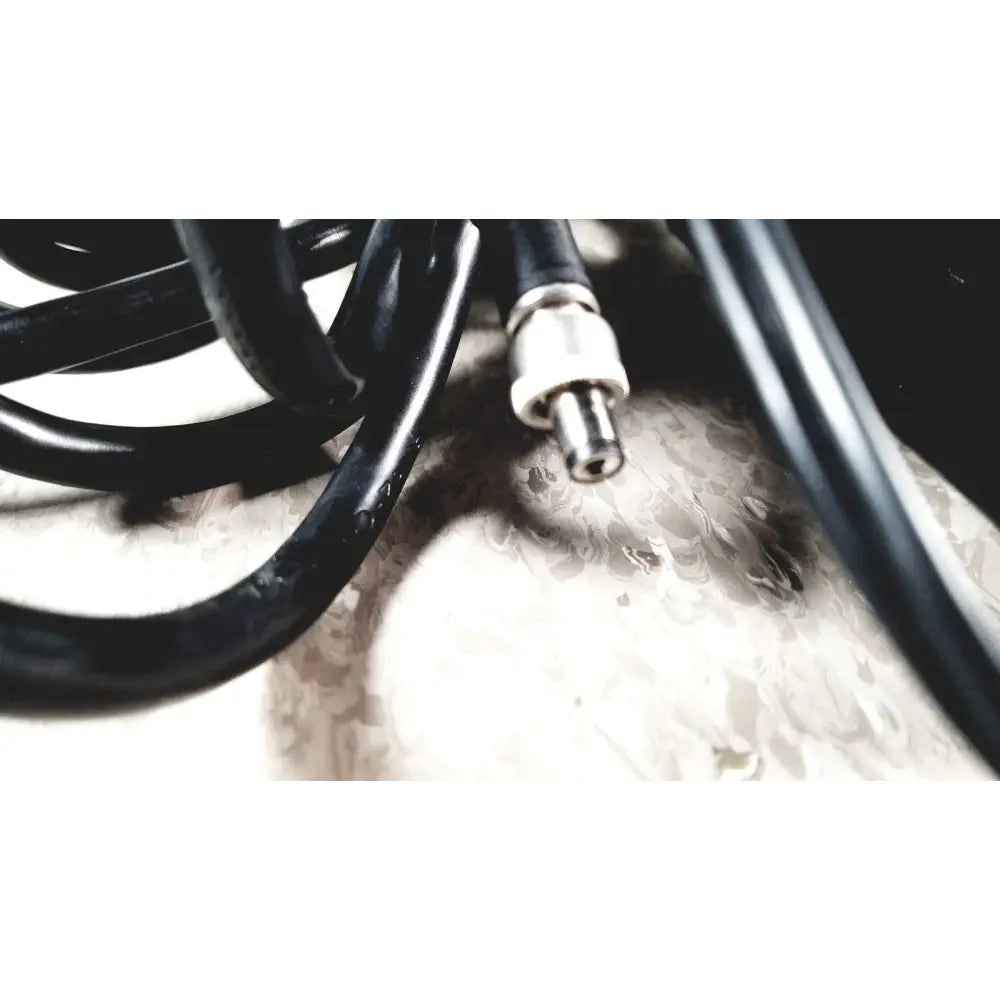 Black coiled cable with silver connector for bio-tek instruments elx800 universal microplate reader absorbance 24vdc 40 watt