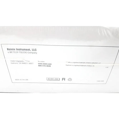 White paper label with black text for rainin instrument bioclean precision pipette tips 1000ul 1000 tips in 10 racks