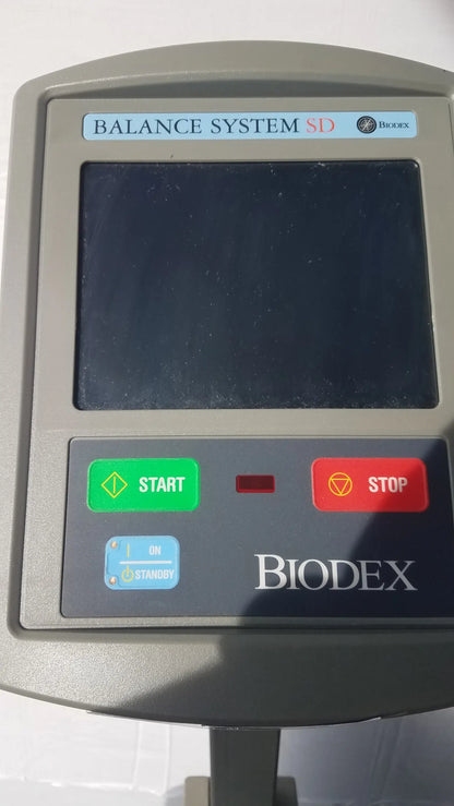 Gray Biodex 950-300 balance system SD with black screen and colored buttons used for balance assessment serial number 0705499