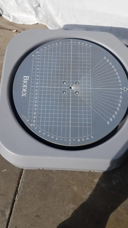 Gray biodex 950-300 balance system sd 115v circular training device with grid and serial number for balance assessment