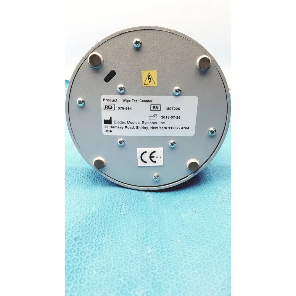 Gray circular wipe test counter by biodex medical systems inc for medical systems wipe test 075-594 use