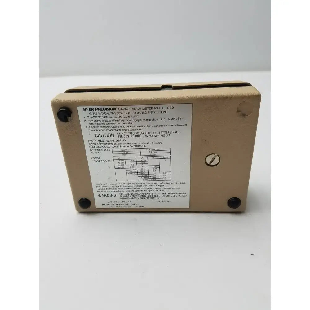 BK Precision Autoranging Capacitance Meter 830 Capacitance Meter, second-hand product photo 8