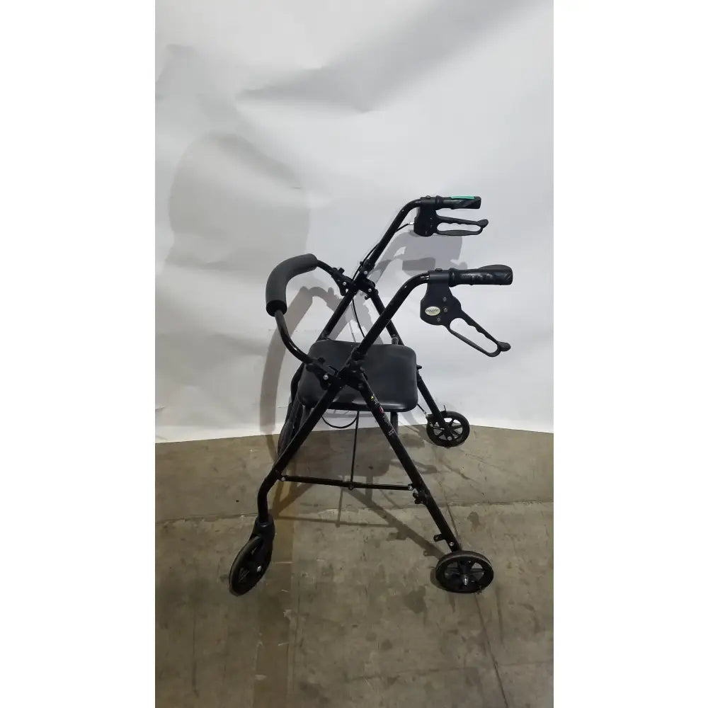 Reuse Medical Equipment Black Equate Rolling Walker for Seniors with Seat and Wheels Hand-Operated Loop Locks, second-hand product photo 1